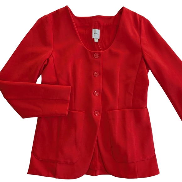 Anthropologie Maeve Scoop Neck Cut Away Blazer Size Medium - Picture 3 of 12